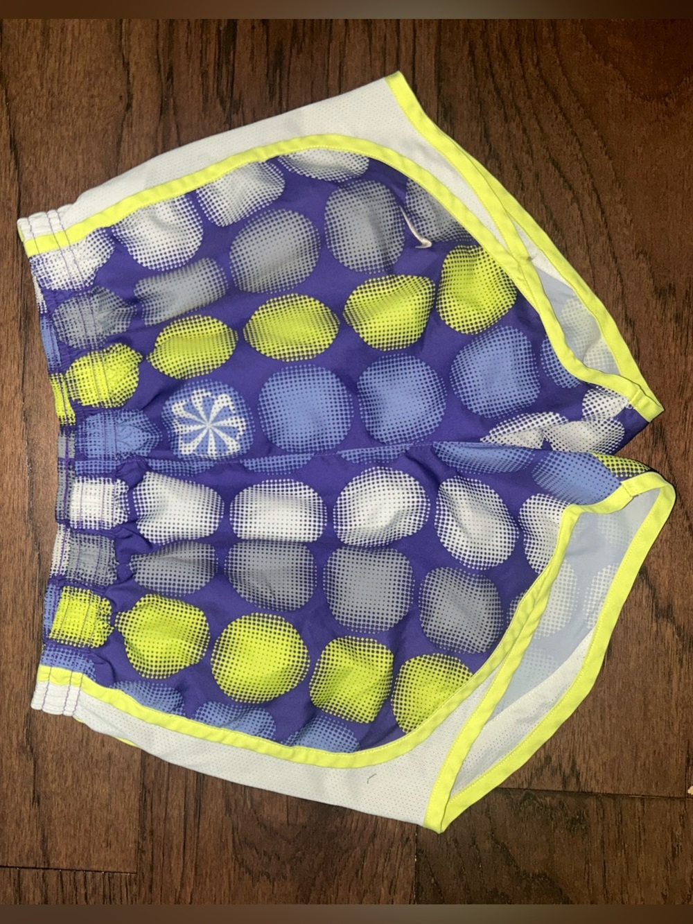 Nike Purple Shorts with Yellow & White Dot Print